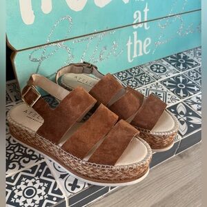 Atelier Tan Suede Espadrille Sandals